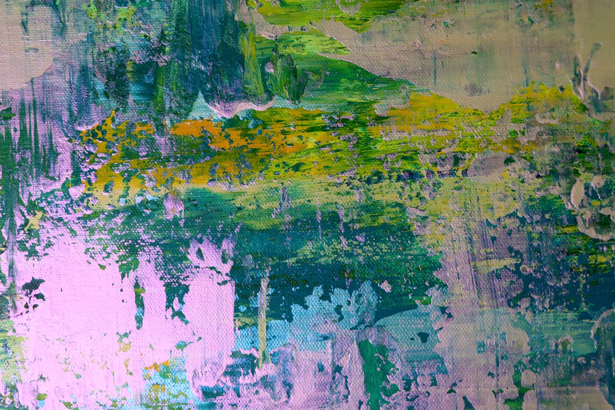 DETAIL - Garden with purple glare 36x48x.7 inches 2025