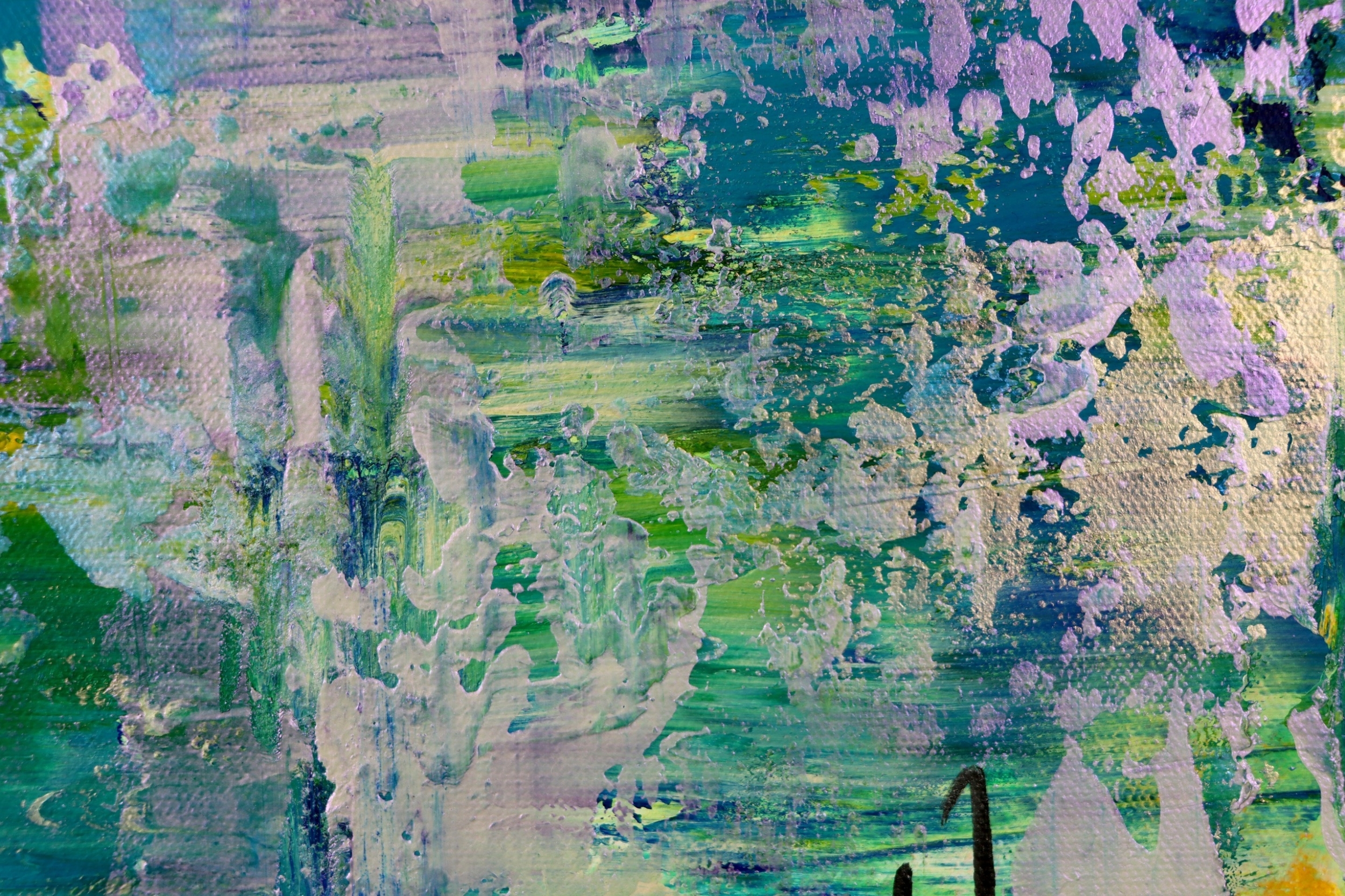 DETAIL - Garden with purple glare 36x48x.7 inches 2025