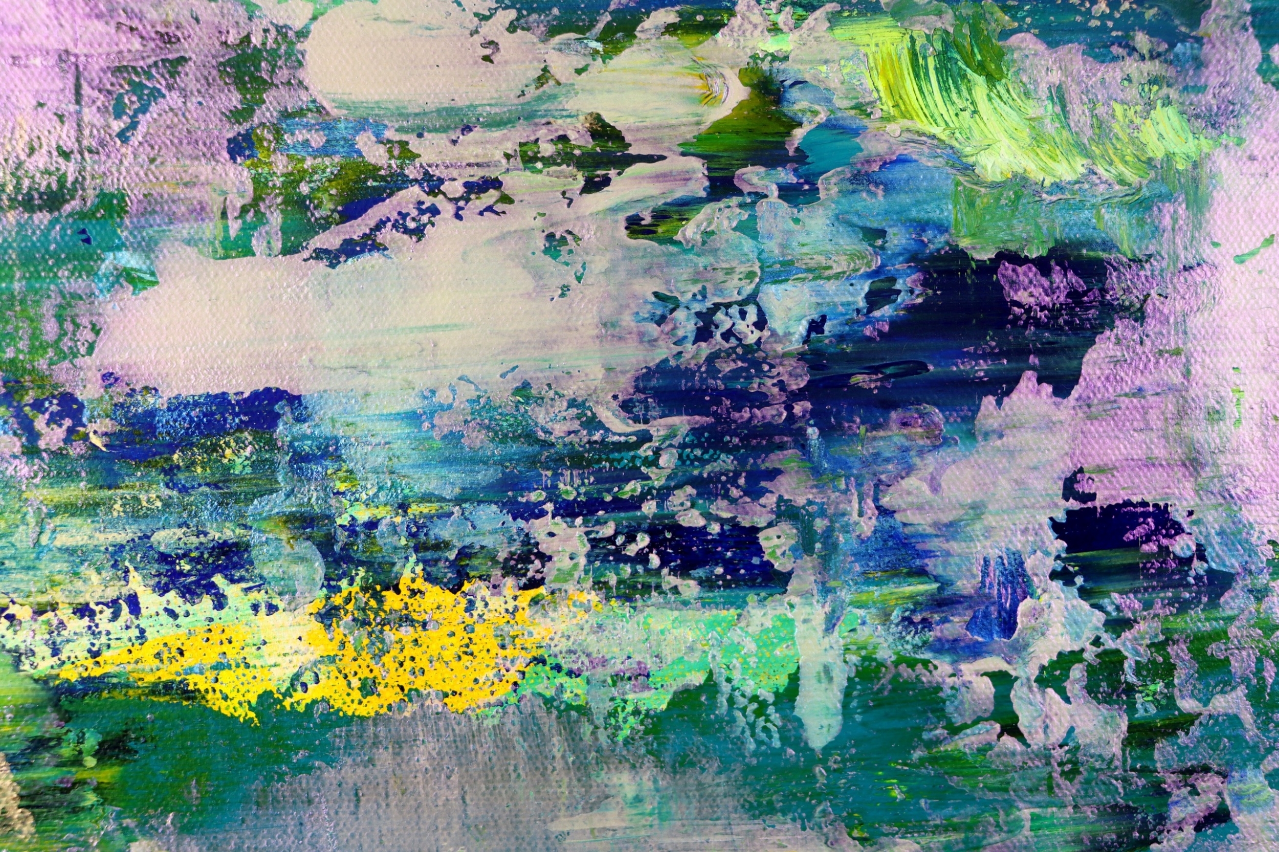 DETAIL - Garden with purple glare 36x48x.7 inches 2025