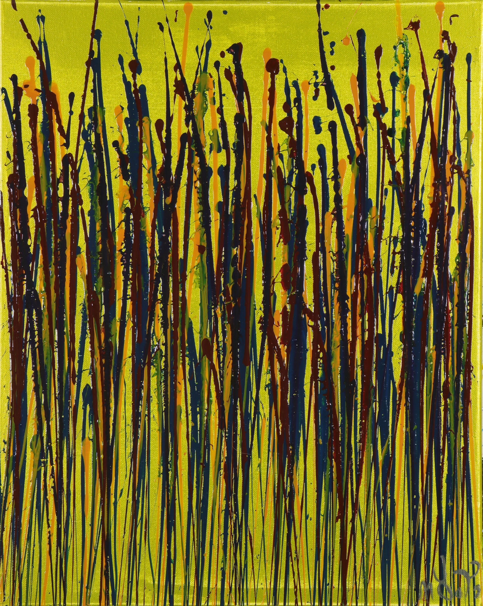 One of a kind 16 x 20 inch work arrives ready to hang