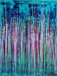 Neon Eden is acrylic on canvas and measures 18 x 24 inches