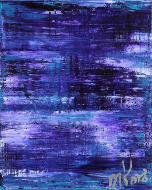 Teal Abyss is 16x20 inches, acrylic on canvas and ready to hang