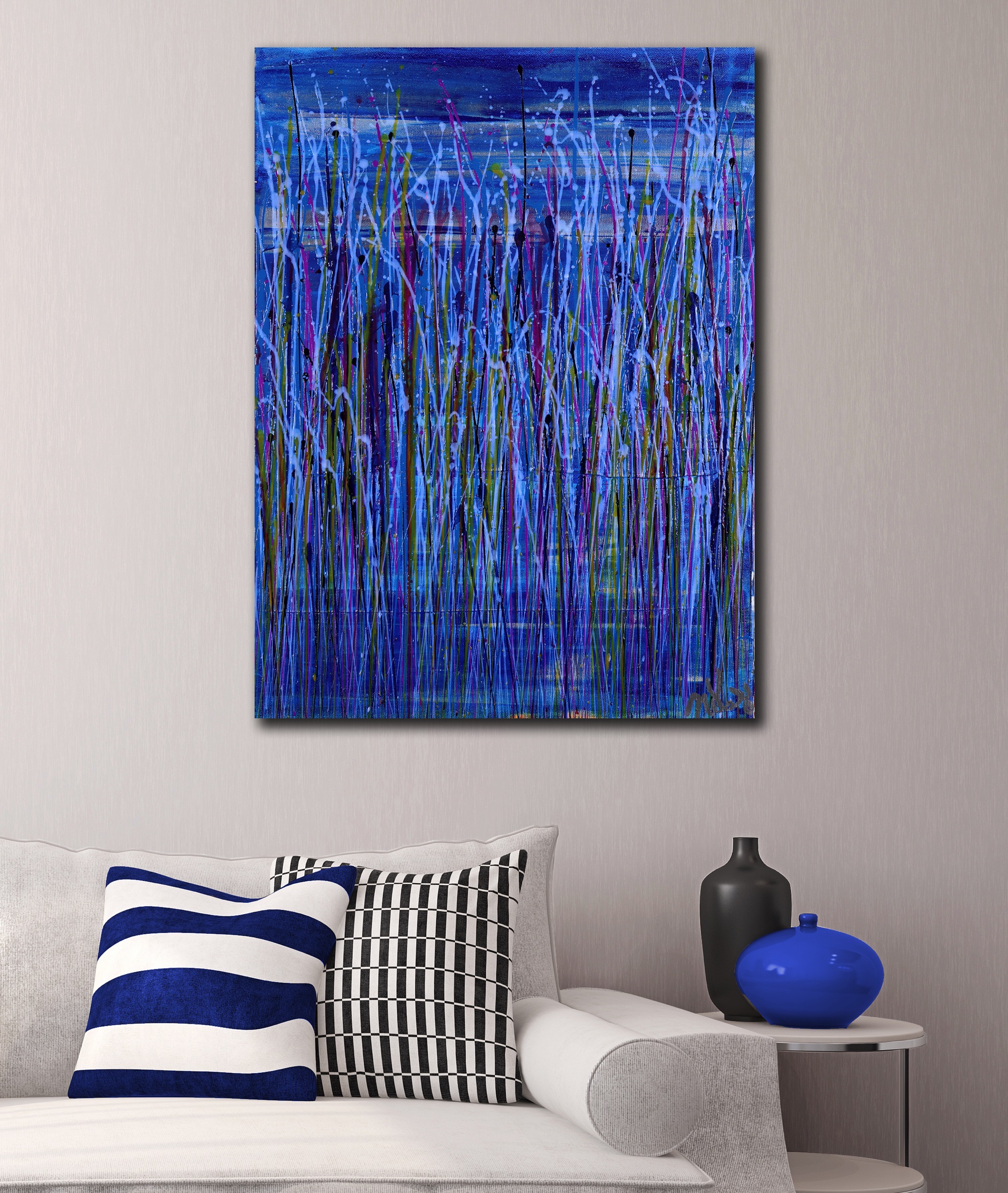 Electric Veil original abstract painting by Nestor Toro